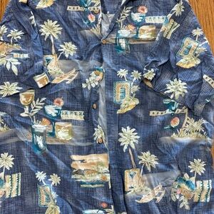 Tropical Print Casual Button-Down Shirt
